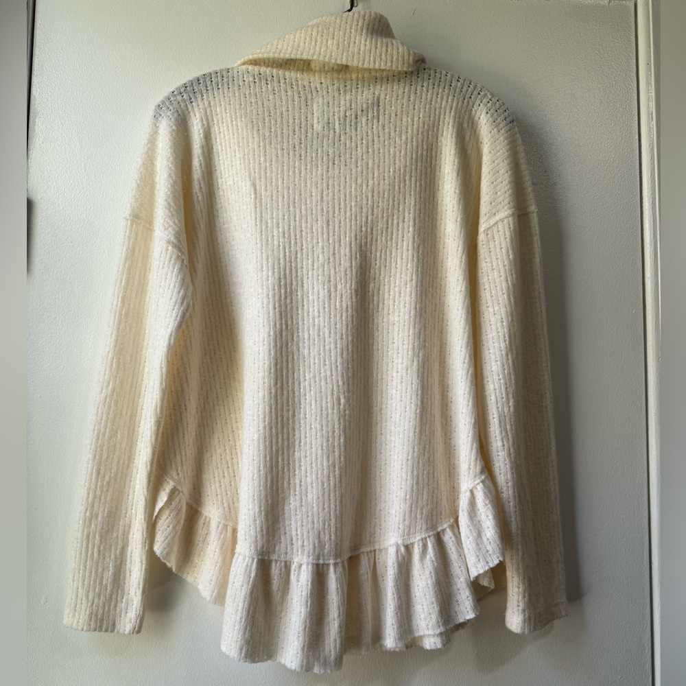 Maeve By Anthropologie Woman’s Addie Ruffle Hacci Pullover Sweater Size XS - Picture 3 of 11